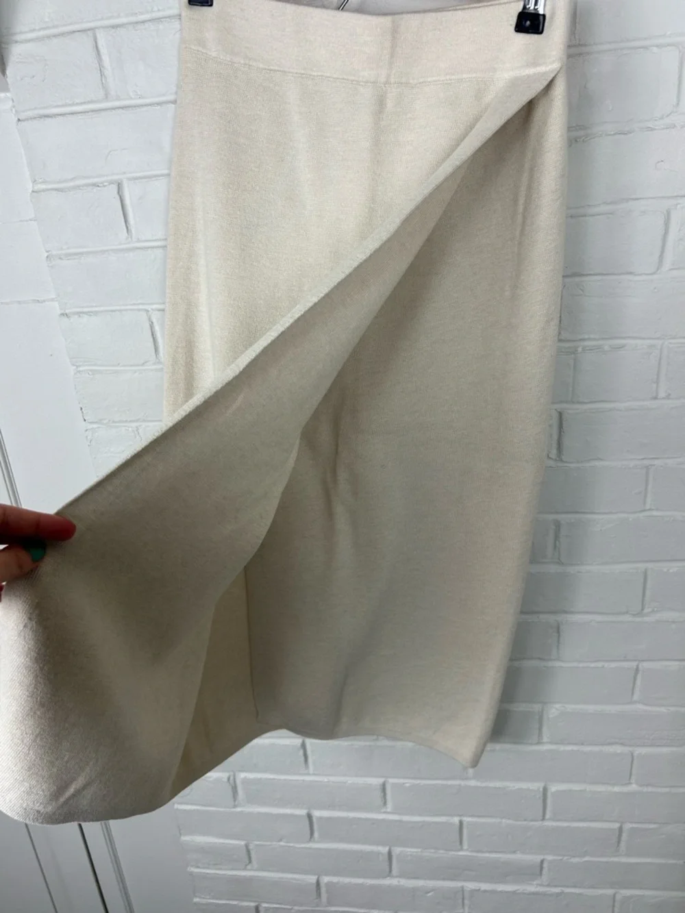 Banana Republic Cream Knit Faux Wrap Skirt Size XS Tall